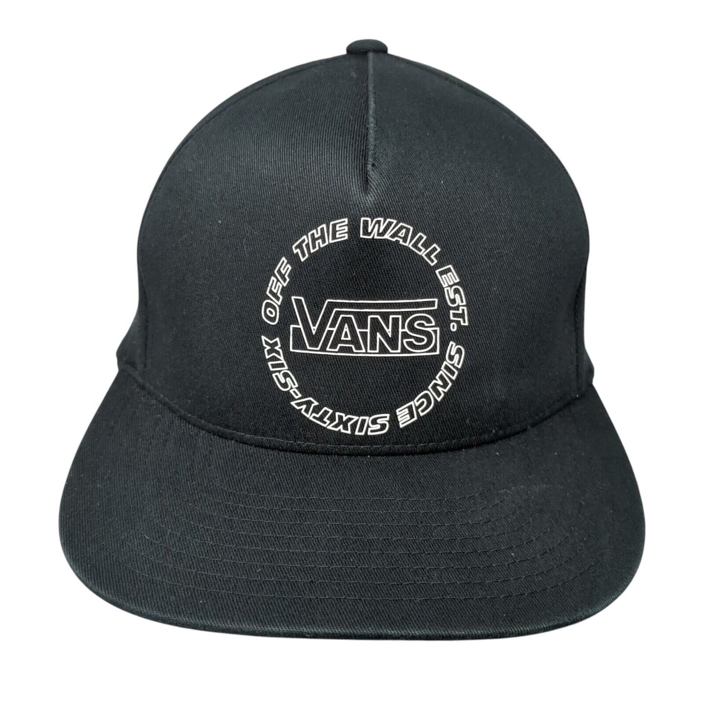 VANS Off The Wall Est. Since Sixty-Six Snapback Hat Black One Size 110 Flexfit