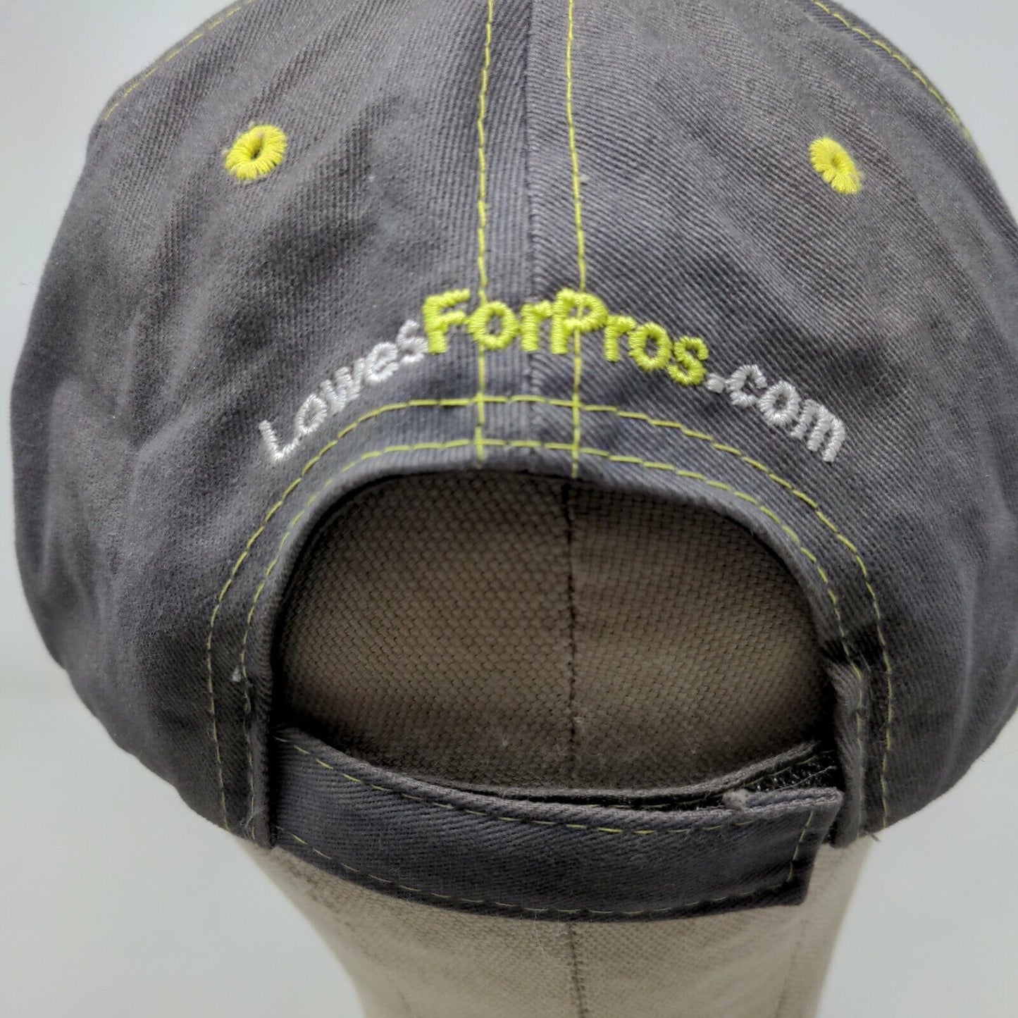 Lowe's For Pros Men's Strapback Hat Gray Black Embroidered Logo