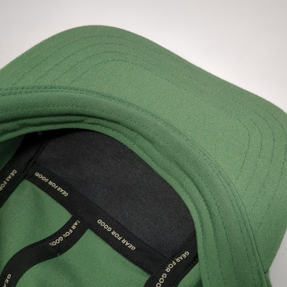 Cotopaxi 5 Panel Green Hat One Size Llama Logo Recycled Polyester Strapback