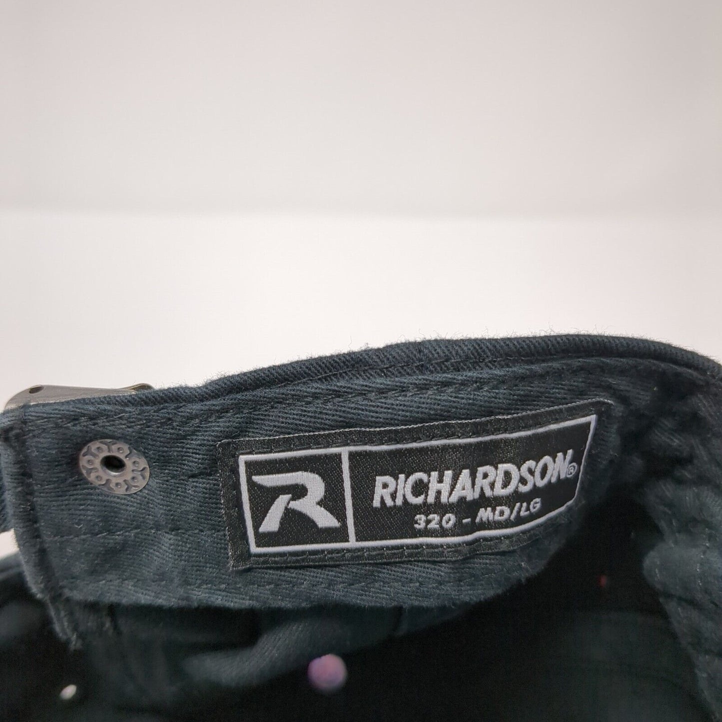 Number 7 Slideback Hat Black M/L Adjustable Vented Holes Richardson Cotton