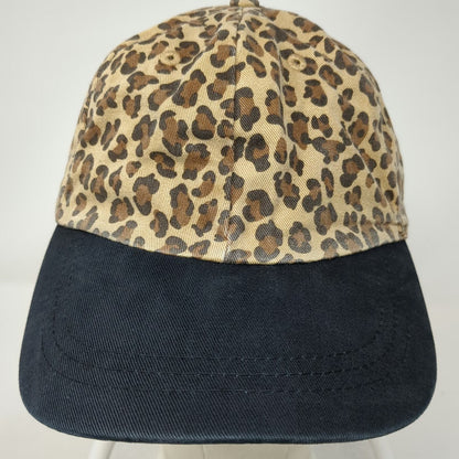 Baseball Cap Beige Black One Size Leopard Print Animal Pattern Hat Slideback