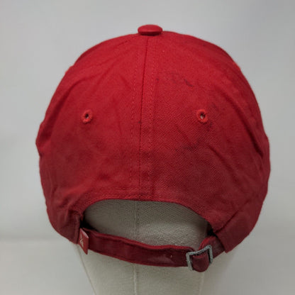 Reebok Slideback Hat Red Medium Adjustable Solid Vent Holes 6 Panel