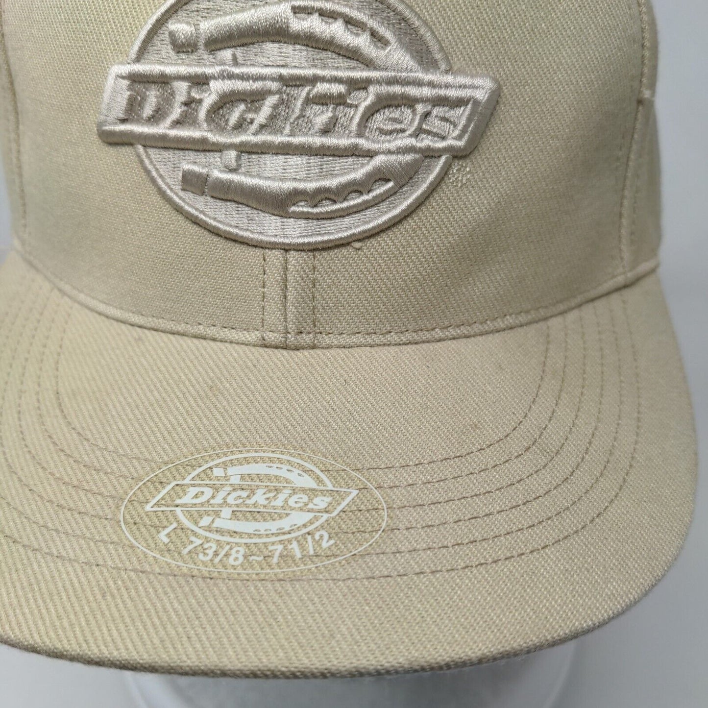 Dickies Fitted Hat Tan Large Embroidered Solid 6 Panel Vent Holes