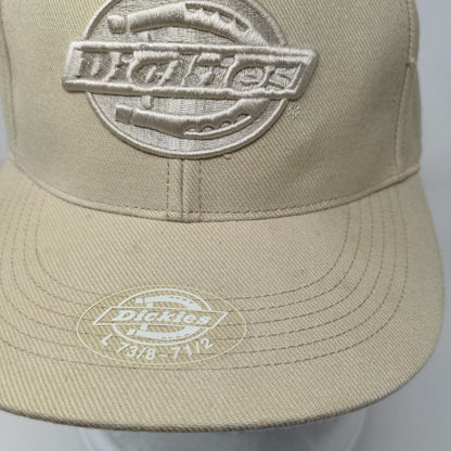 Dickies Fitted Hat Tan Large Embroidered Solid 6 Panel Vent Holes