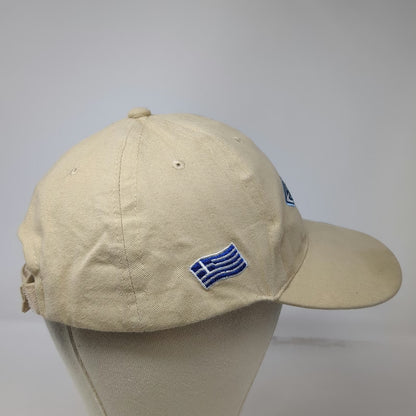 Greece Hellas Greek Flag Beige Baseball Cap Hat OSFM Olive Branch Embroidered