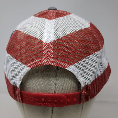 Richardson Trucker Hat Gray One Size The Wild Race Leather Patch Stars Stripes