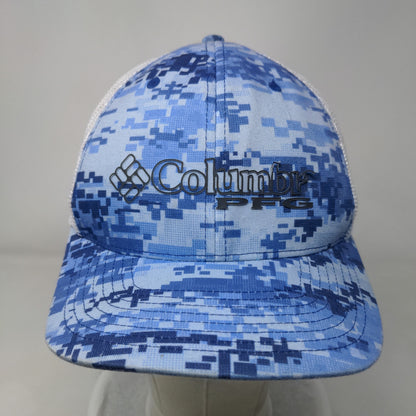 Columbia PFG Digital Camo Fitted Mesh Back Hat Blue Size S/M Distressed