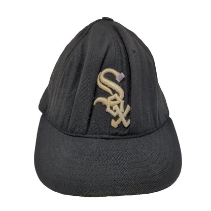 Chicago White Sox Fitted Hat Black Size 6 7/8 Embroidered MLB New Era Diamond