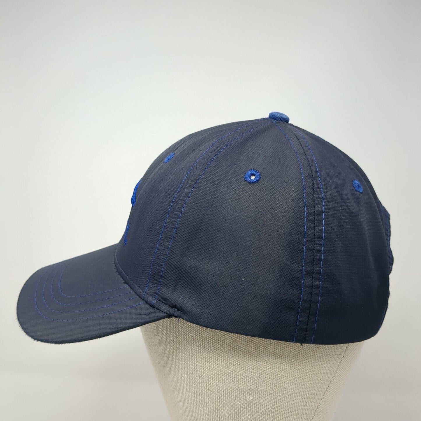 SeaWorld Strapback Hat Blue One Size Adjustable Embroidered Vented Holes 6 Panel