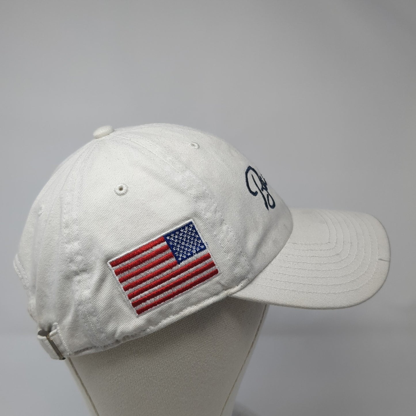 Barstool Slideback Baseball Cap White One Size Adjustable Patriotic '47 Brand