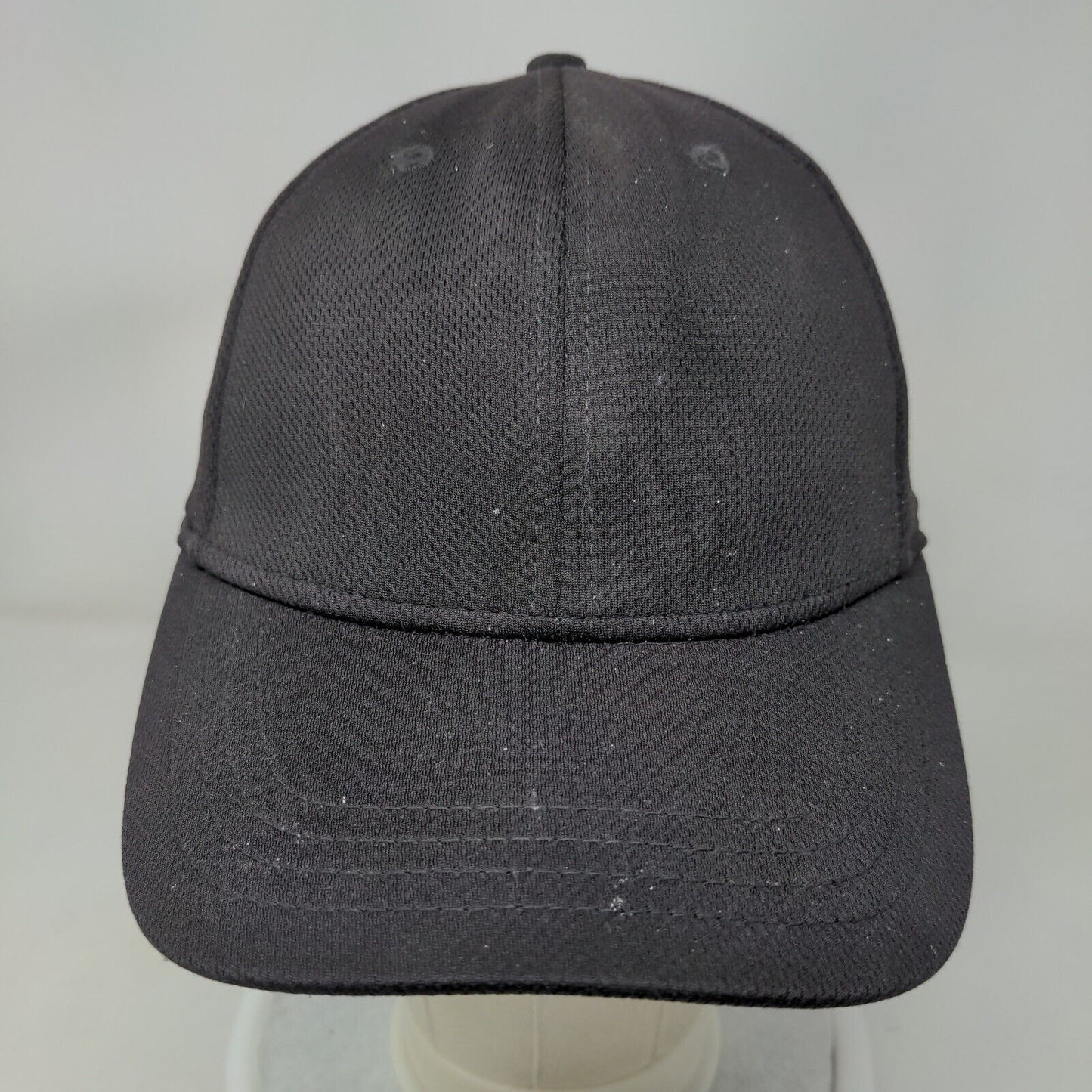 Athletic Works Fitted Hat Rich Black Small/Medium Vent Holes 6 Panel