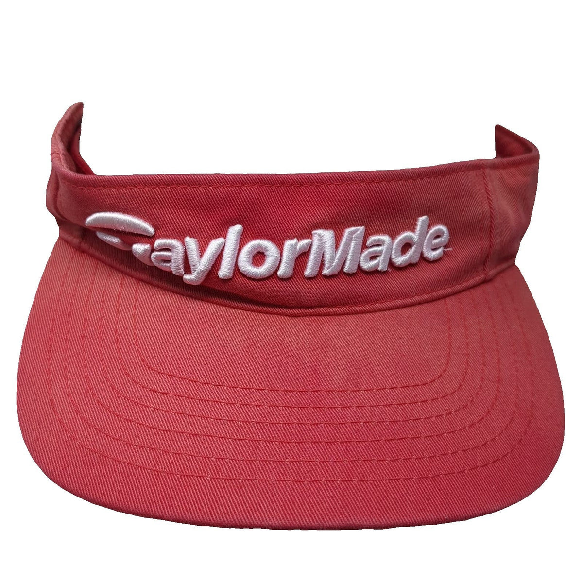 TaylorMade Visor Red One Size r7 Golf Hat Cotton Slideback Curved Brim Athletic