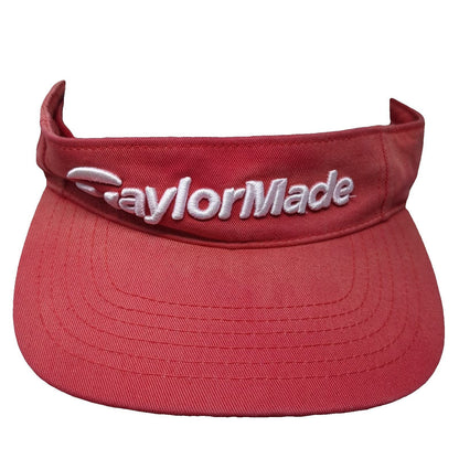TaylorMade Visor Red One Size r7 Golf Hat Cotton Slideback Curved Brim Athletic