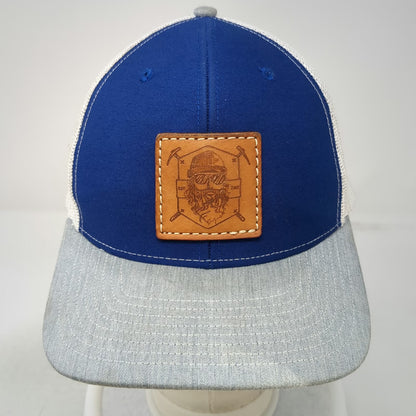 Richardson 112 Trucker Hat Blue Gray White One Size Leather Patch Snapback