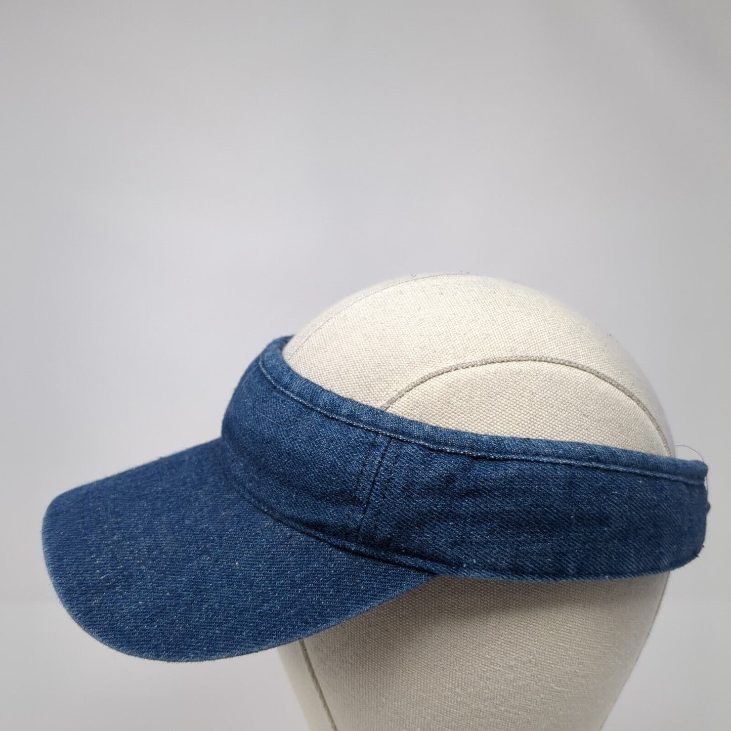 Unbranded Strapback Sun Visor Hat Blue One Size Adjustable Lightweight Denim