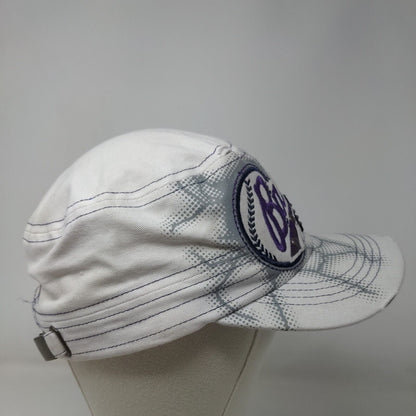 Baseball Mom Slideback Army Cap White One Size Distressed Studded Leader