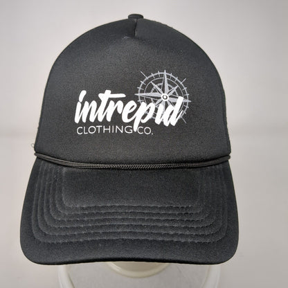 Intrepid Clothing Co. Snapback Trucker Hat Black OSFA Adjustable Mesh Back Rope