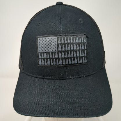 Columbia Baseball Cap Black XL Tree Flag Patch Mesh Back Flexfit Outdoor Hat