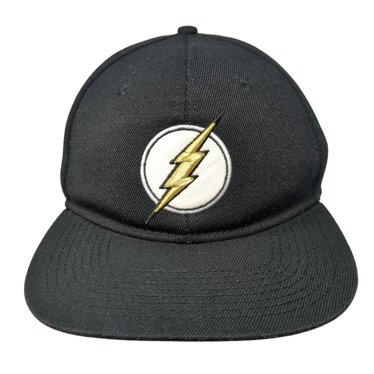 The Flash Snapback Hat Black One Size Adjustable Embroidered Comics
