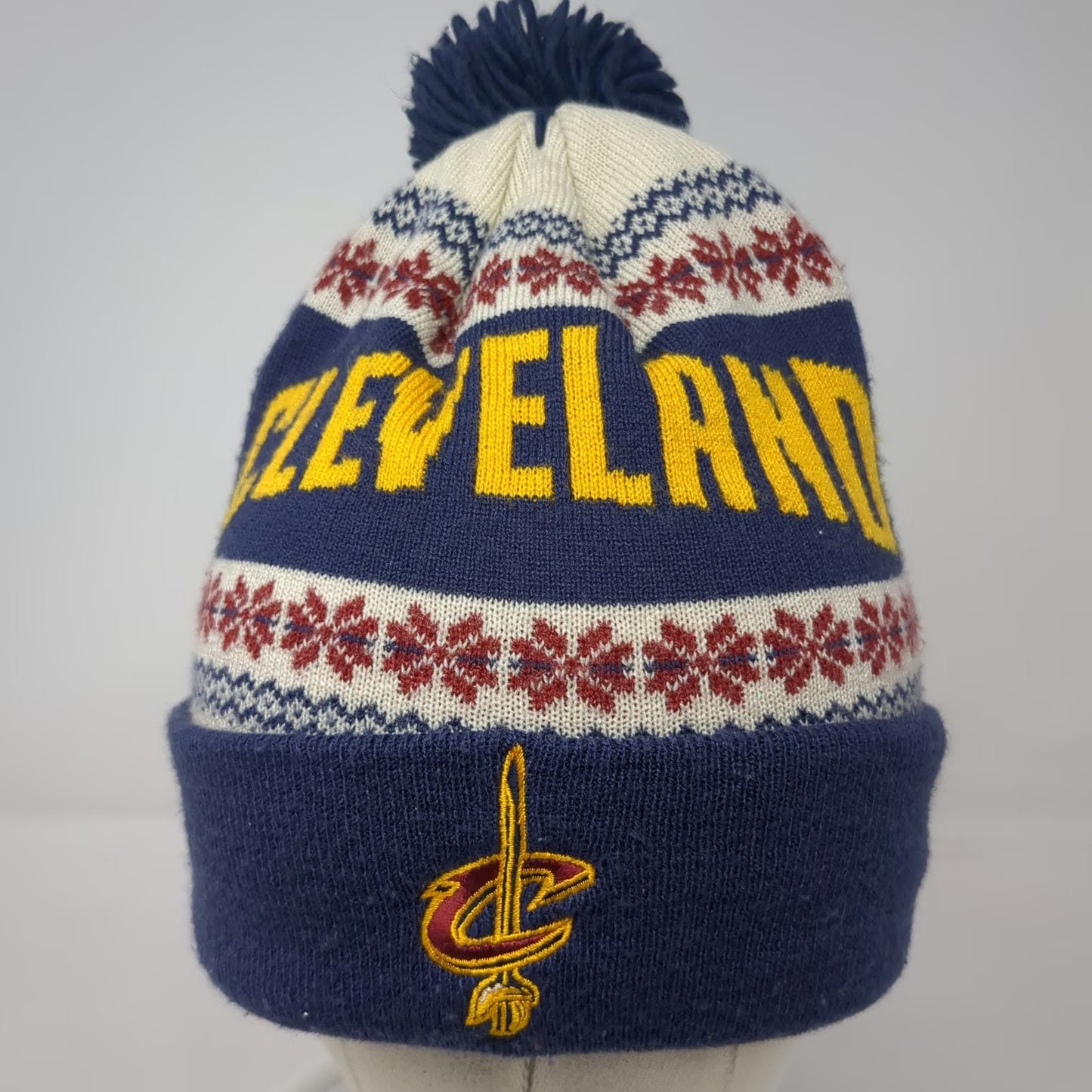 Cleveland Cavaliers NBA adidas Beanie Blue Yellow Red White One Size Pom Hat