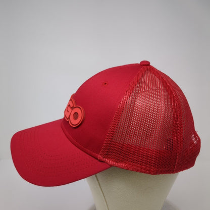 BGO Snapback Trucker Hat Red One Size Adjustable 6 Panel Mesh Back Otto