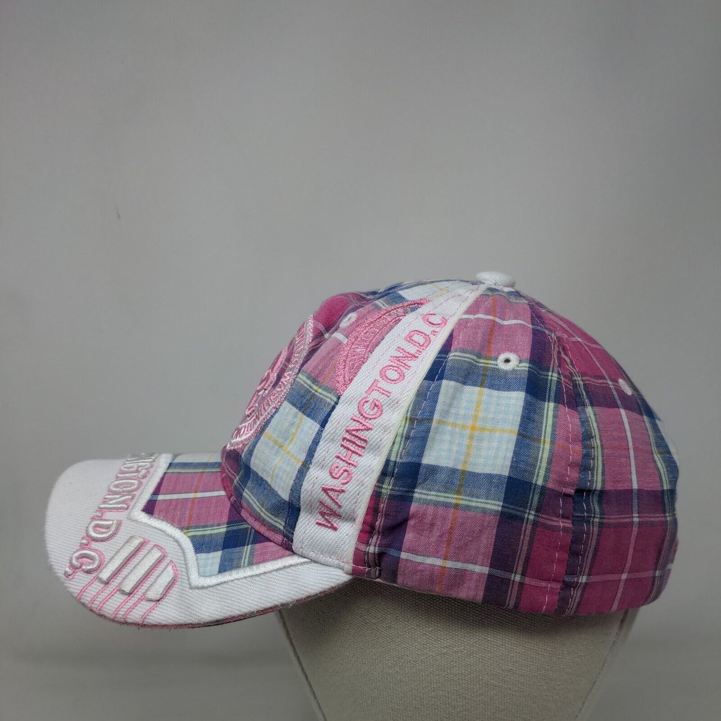 Washington DC Strapback Hat Multicolor One Size Embroidered Plaid