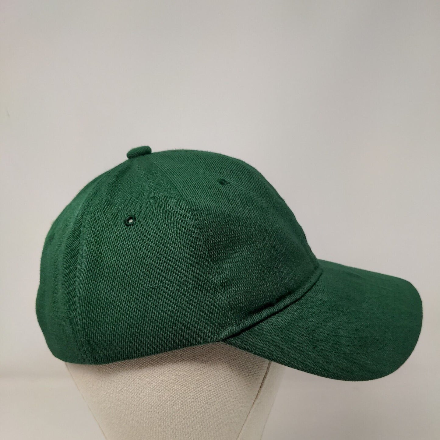 Unbranded Strapback Hat Green One Size Adjustable Vented Holes Blank Polyester