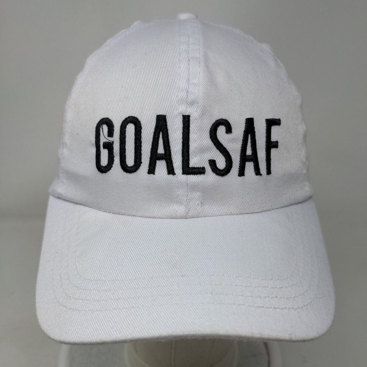GOALSAF Strapback Hat White One Size Embroidered Charlotte Russe