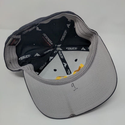 MYB Fitted Hat Blue L/XL Embroidered 6 Panel Pro Model Pacific Headwear