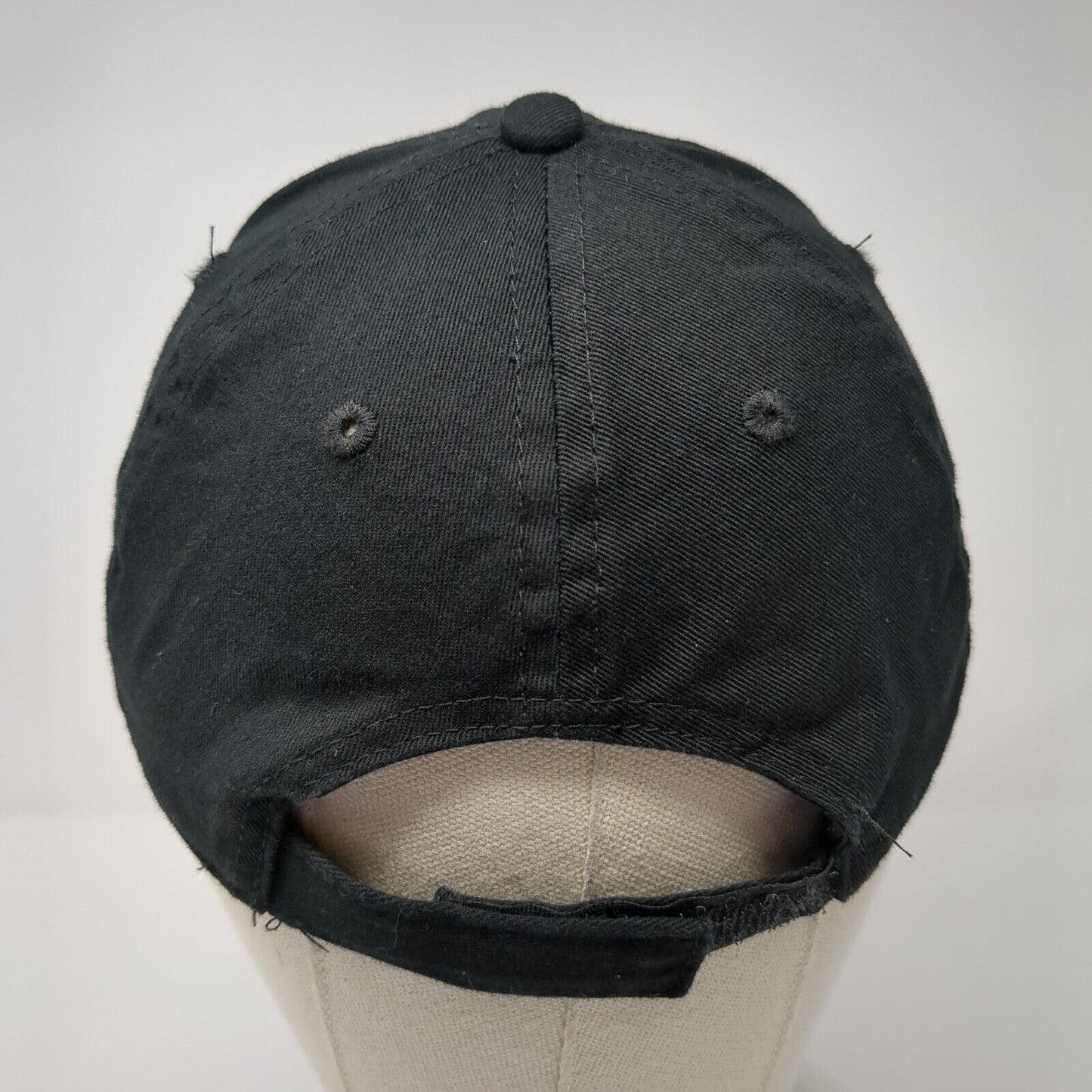 Unbranded Strapback Hat Black One Size Adjustable Vented Holes 6 Panel Blank