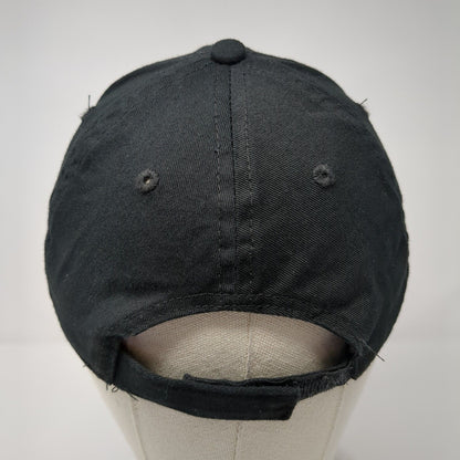 Unbranded Strapback Hat Black One Size Adjustable Vented Holes 6 Panel Blank