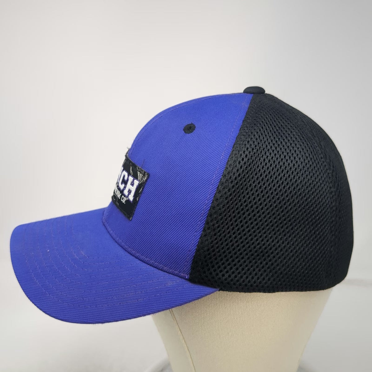 Cinch Baseball Cap Blue XL Fitted Flexfit Mesh Patch Leaf Pattern Underbrim Hat