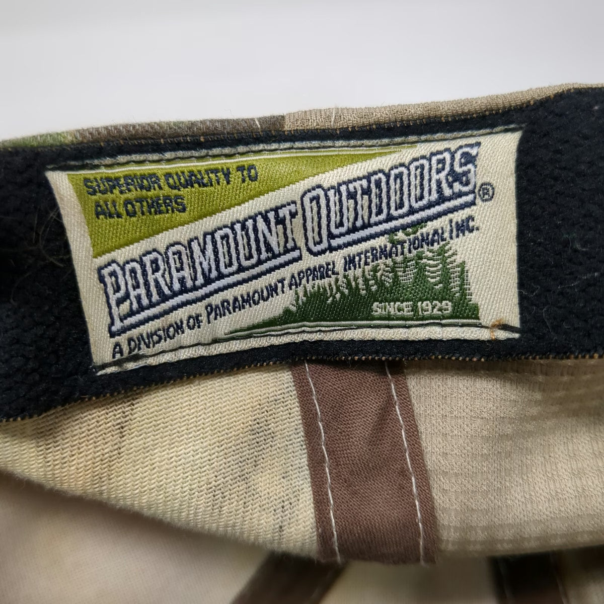 Paramount Outdoors Baseball Cap Beige Brown M Realtree Camo Mesh Distressed Hat