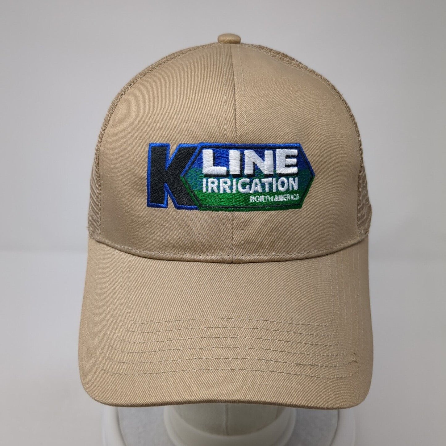 K Line Irrigation For America Snapback Trucker Hat Tan OS Adjustable Mesh Back