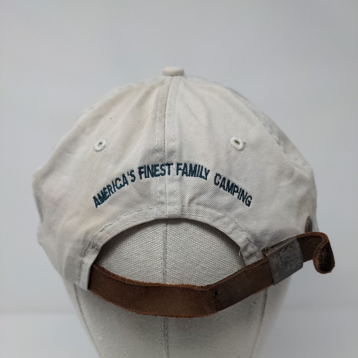 Thousand Trails Slideback Hat Tan OSFA Embroidered Leather Strap