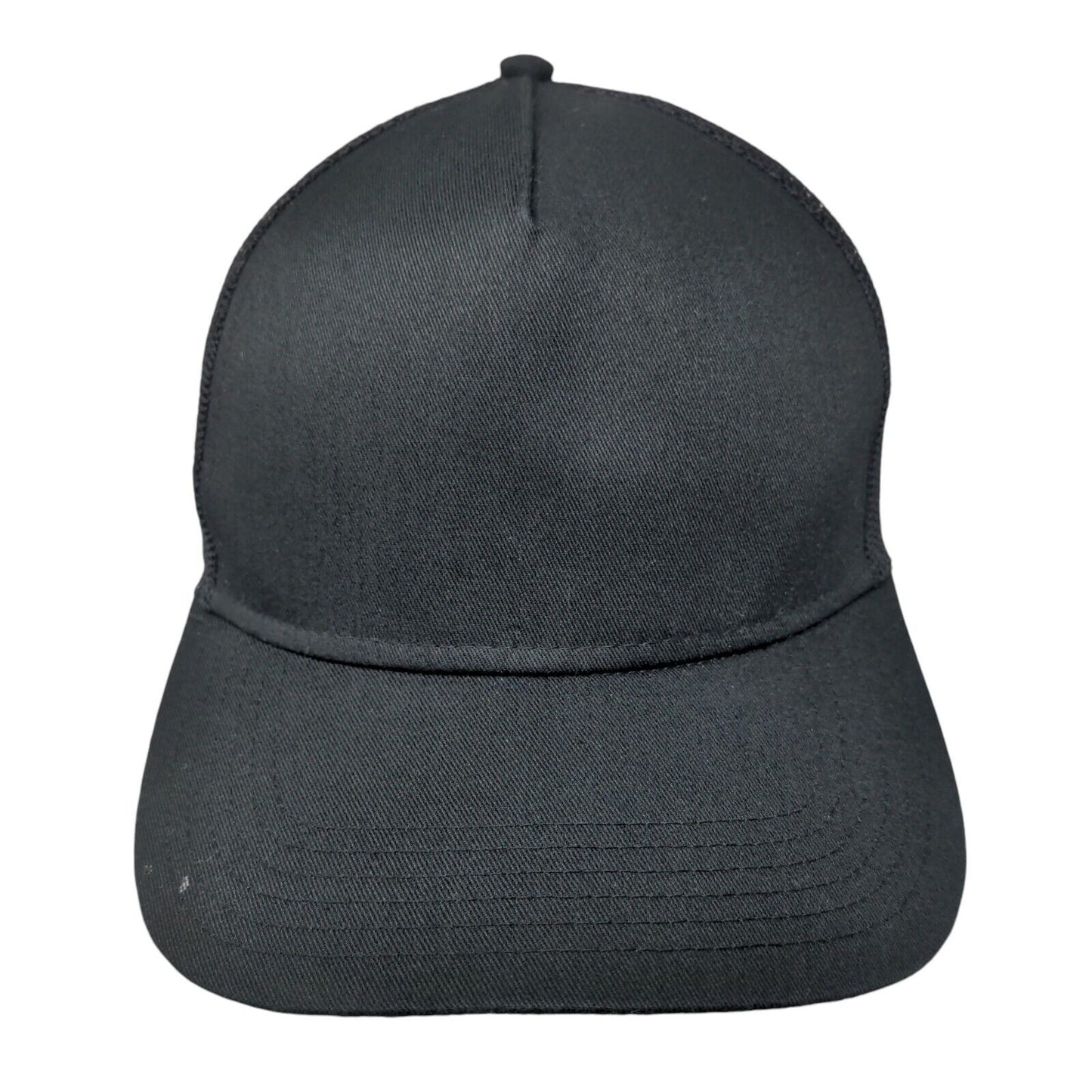 Otto Snapback Mesh Back Trucker Hat Black OSFM Adjustable Solid Blank