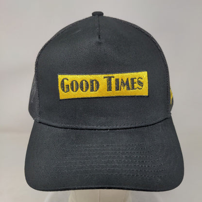 Good Times Snapback Mesh Back Trucker Hat Black One Size Adjustable