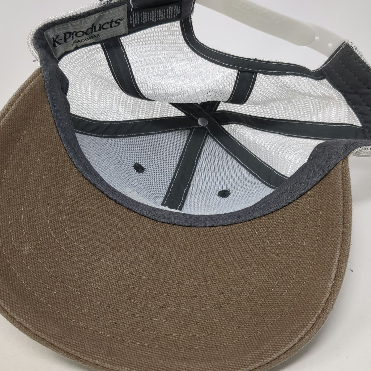 K-Products Trucker Hat Black Brown White Yellow One Size Simplot Mesh Back