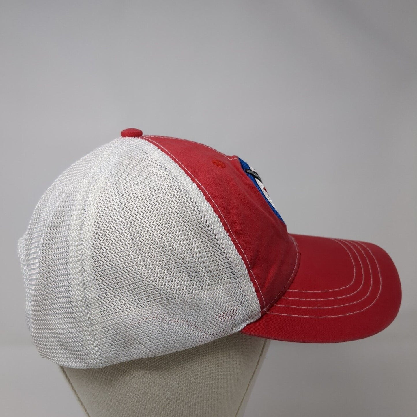 Pacific Headwear Snapback Trucker Hat Red OSFA Mesh Back Aviation
