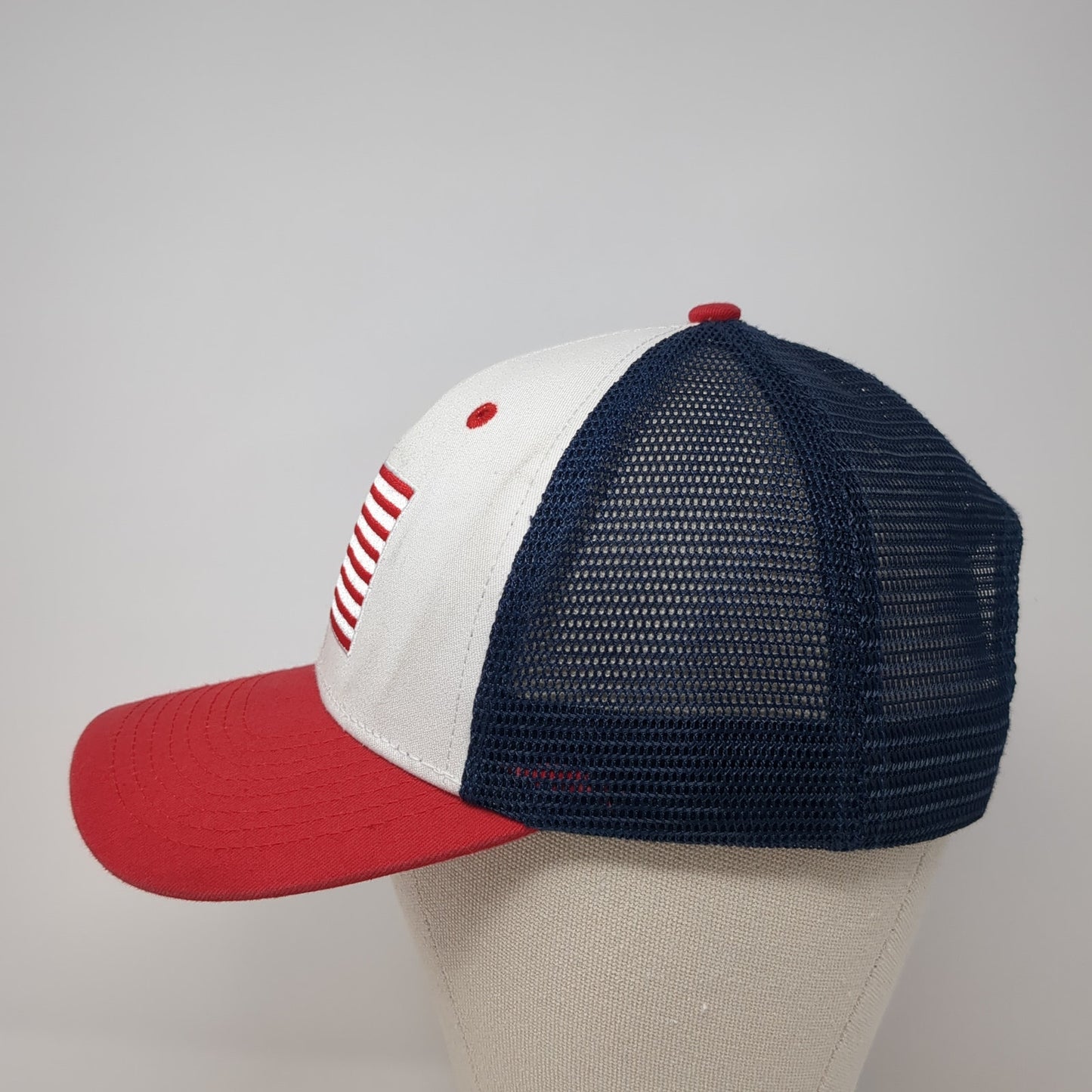 USA Flag Snapback Mesh Back Trucker Hat Multicolor One Size Adjustable