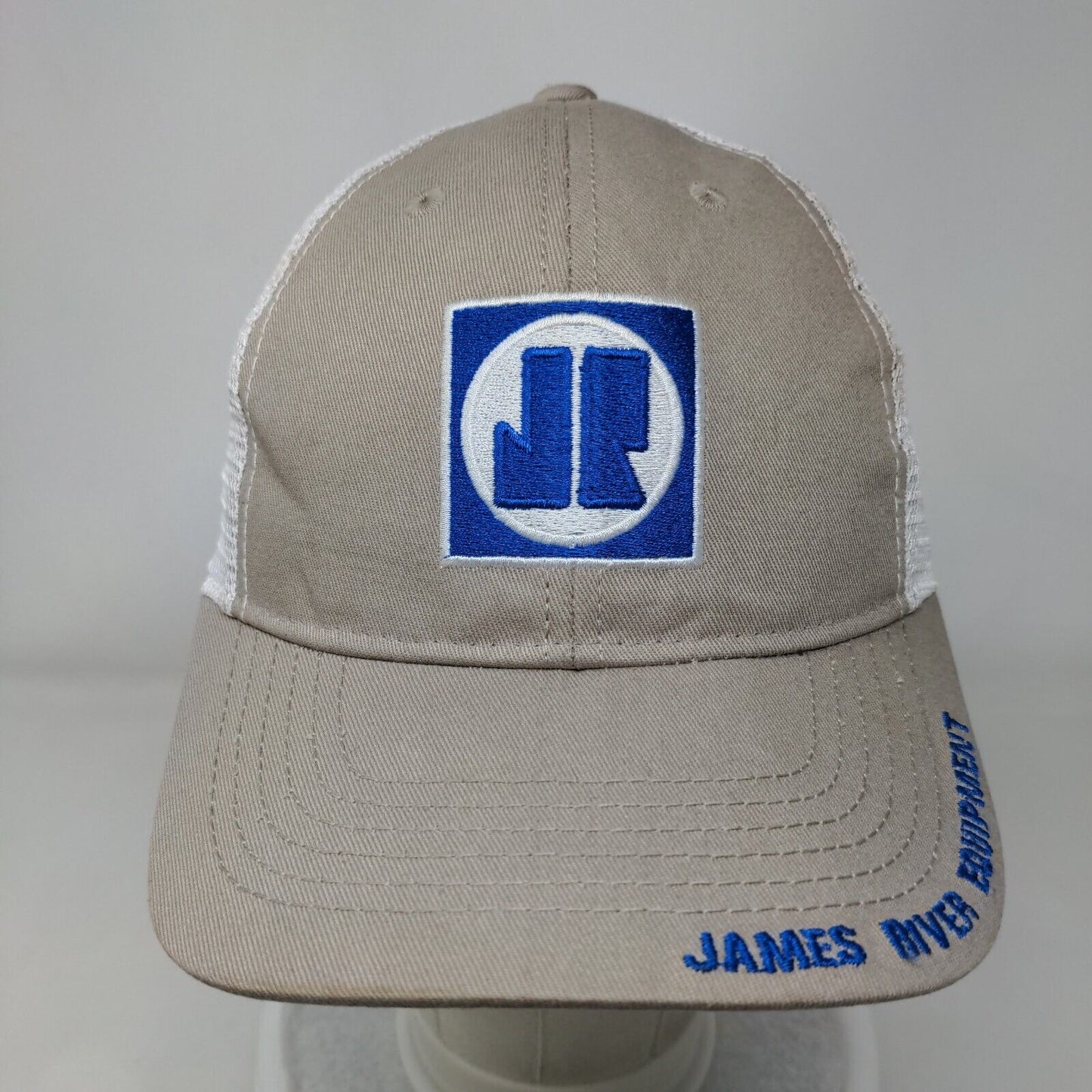 James River Equipment Strapback Trucker Hat Tan One Size Mesh Back