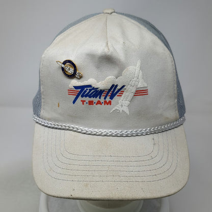 Titan IV Team Rocket Space Program Gray One Size Trucker Hat Snapback Rope Pin