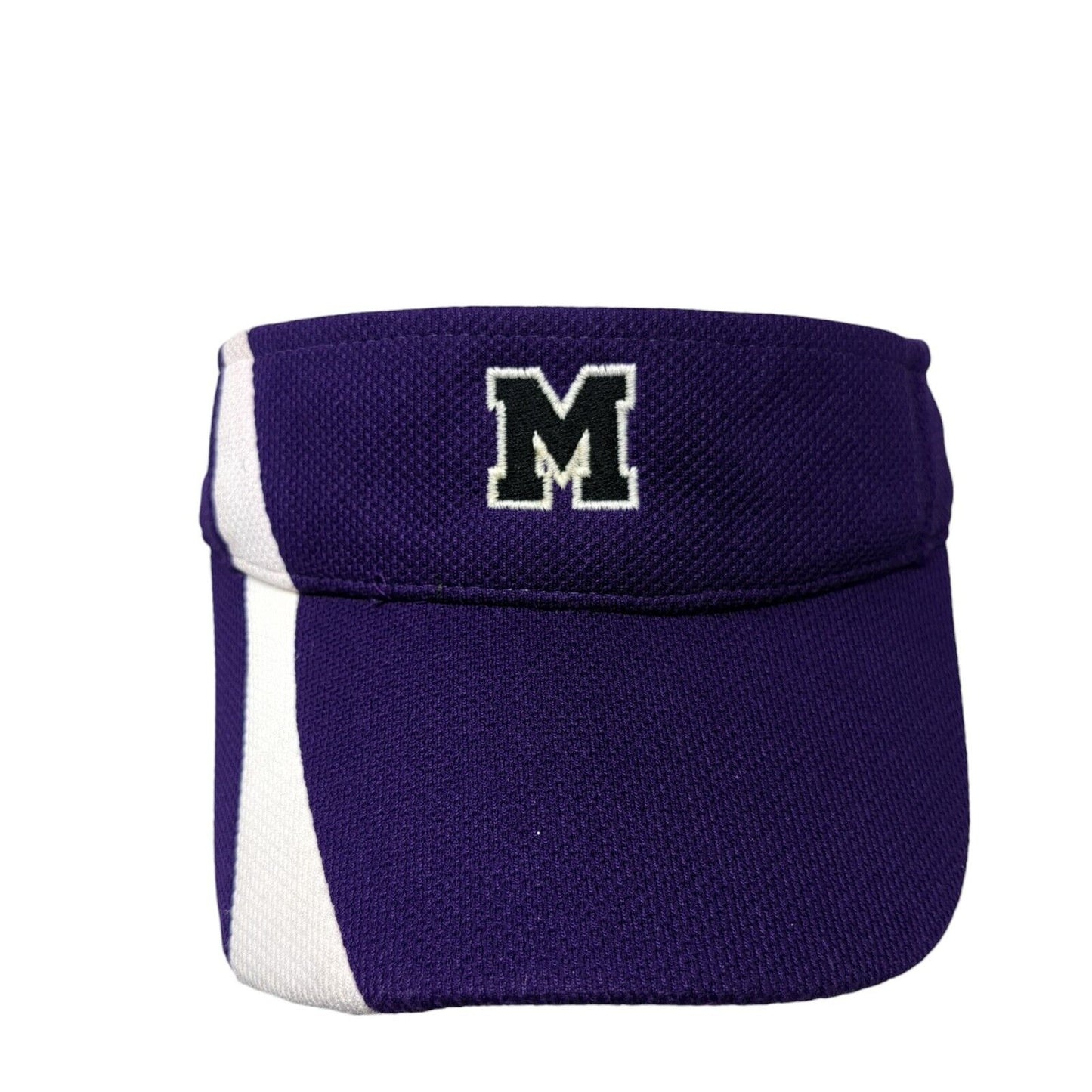 Letter M Adult Strapback Sun Visor Hat Purple OS Adjustable Augusta Sportswear
