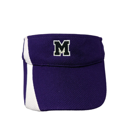 Letter M Adult Strapback Sun Visor Hat Purple OS Adjustable Augusta Sportswear