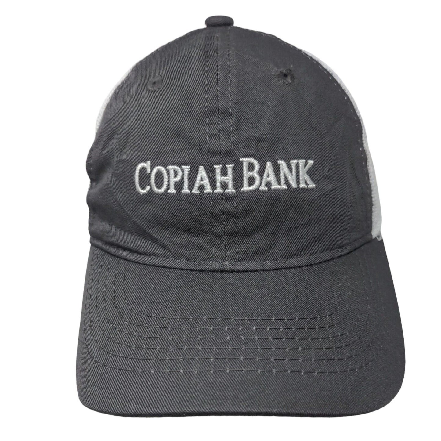 Copiah Bank Strapback Mesh Back Trucker Hat Gray One Size Platinum Series