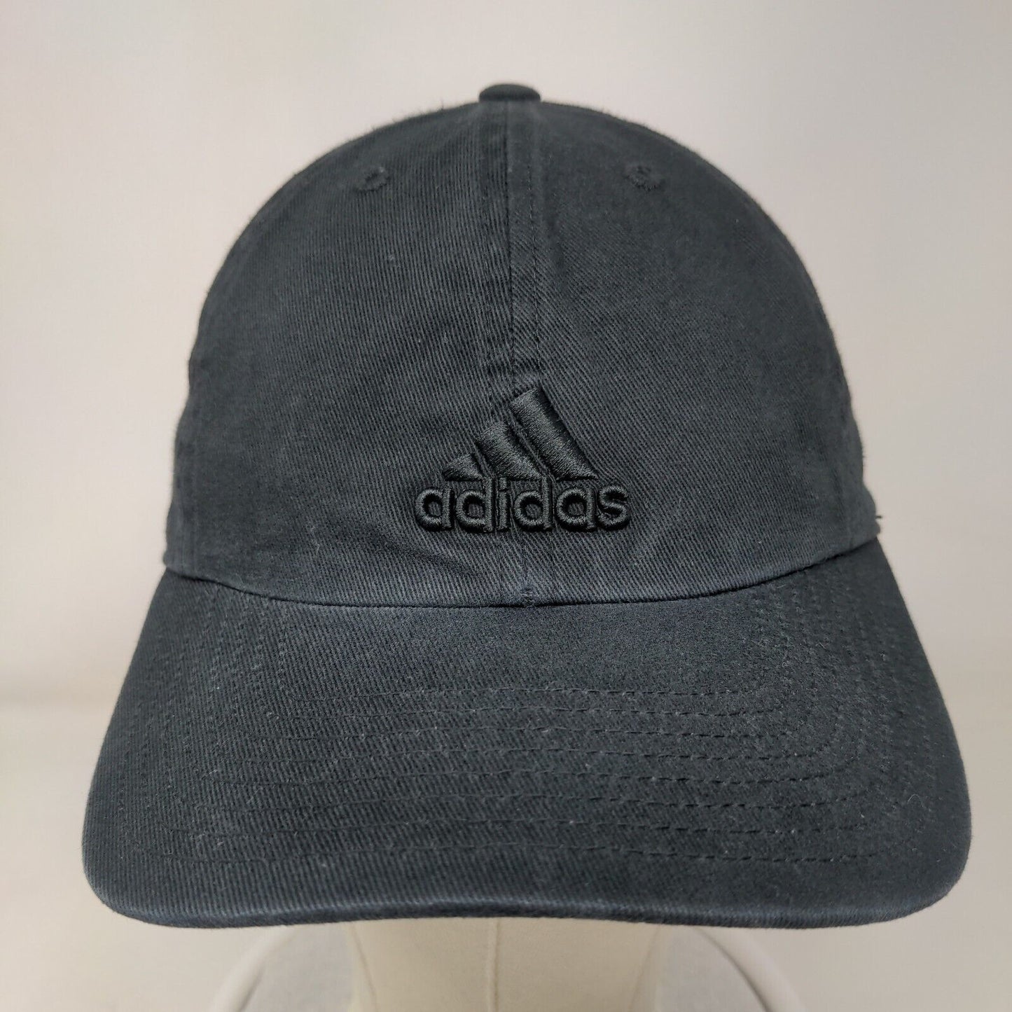 Adidas Three Stripes Logo Slideback Hat Black One Size Climalite 6 Panel