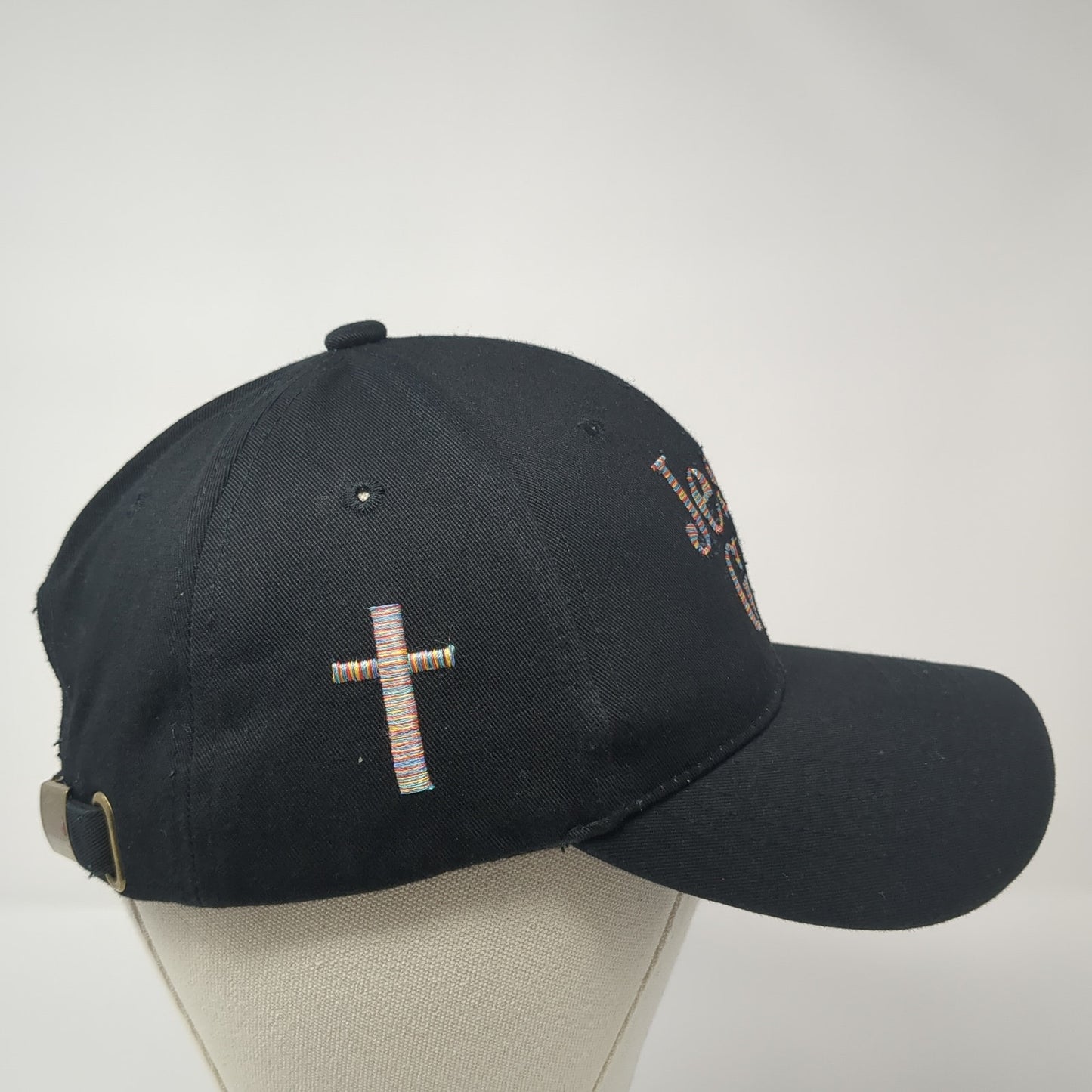 Jesus Girl Slideback Hat Black One Size Adjustable Embroidered Cross