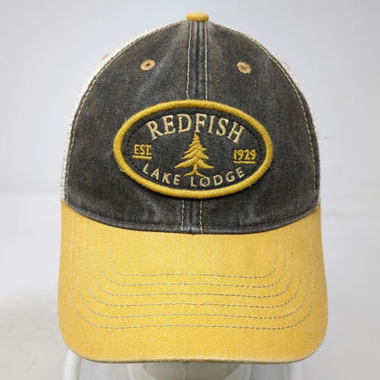 Legacy Trucker Hat One Size Black Yellow Redfish Lake Lodge Snapback Mesh