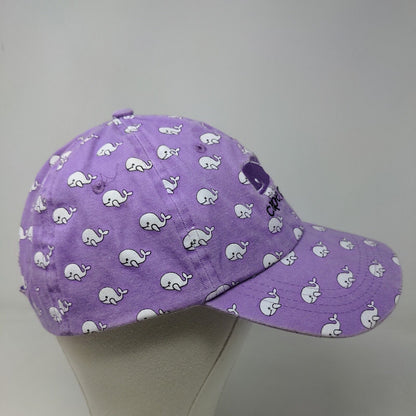 Triangle Headwear Women's Strapback Hat Purple All Over Print Whales Logo