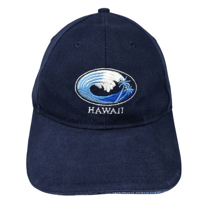 Hawaii Strapback Hat Blue One Size Adjustable Embroidered 6 Panel Surfware
